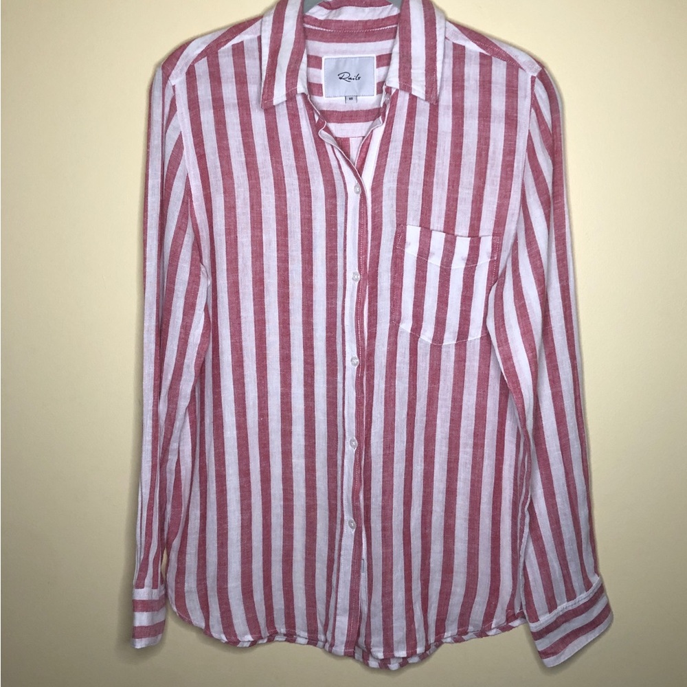 Revolve Rails Charli Carmine Button Down Shirt Xs… - image 4